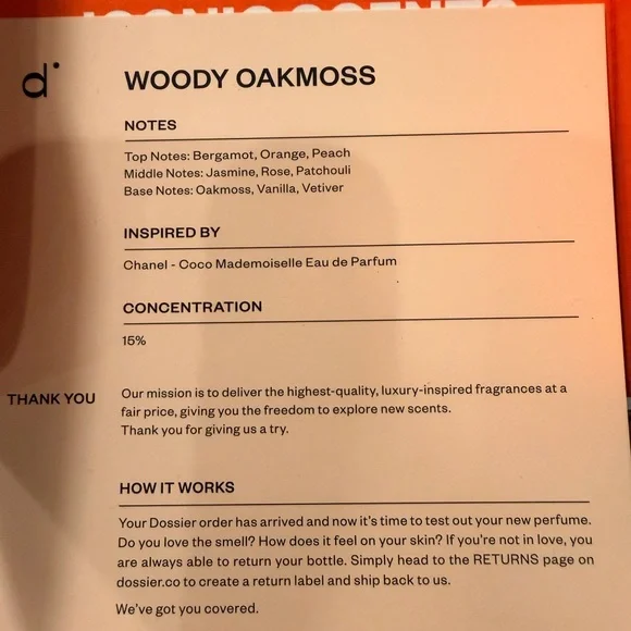 Dossier Woody Oakmoss Perfume - Picture 2 of 3